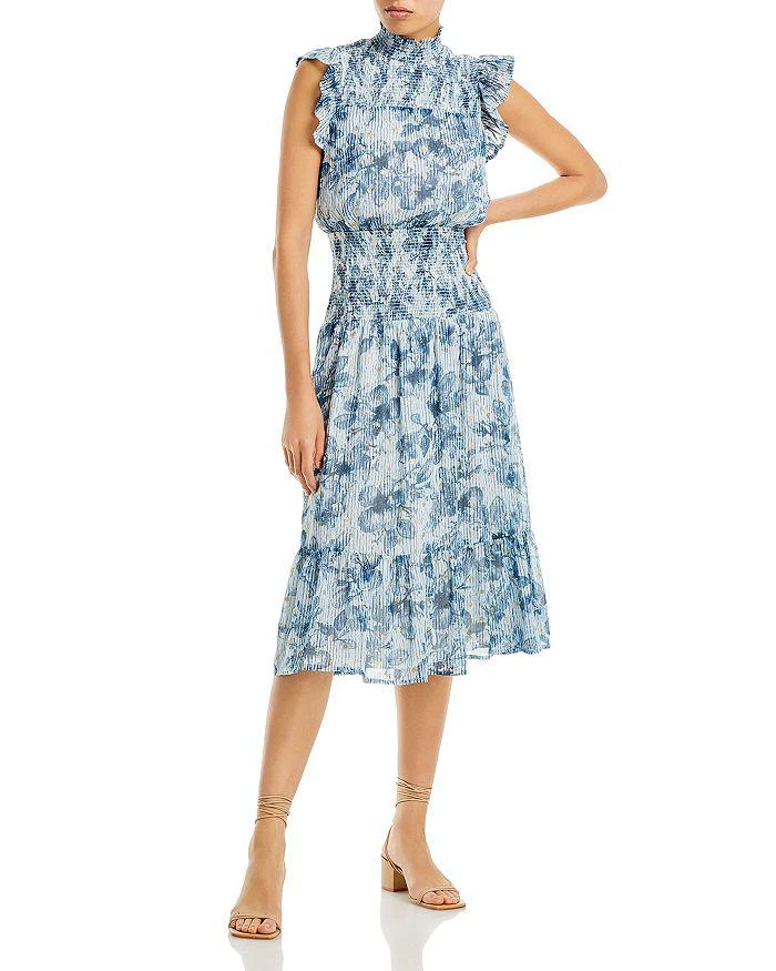 商品AQUA|Floral Print Smocked Midi Dress - 100% Exclusive,价格¥214,第1张图片详细描述