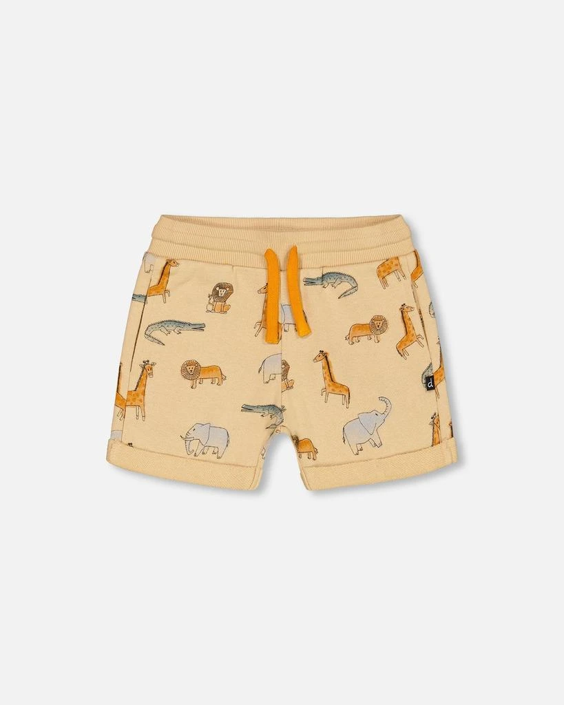 商品Deux par Deux|French Terry Short Beige Printed Jungle Animal,价格¥302,第1张图片