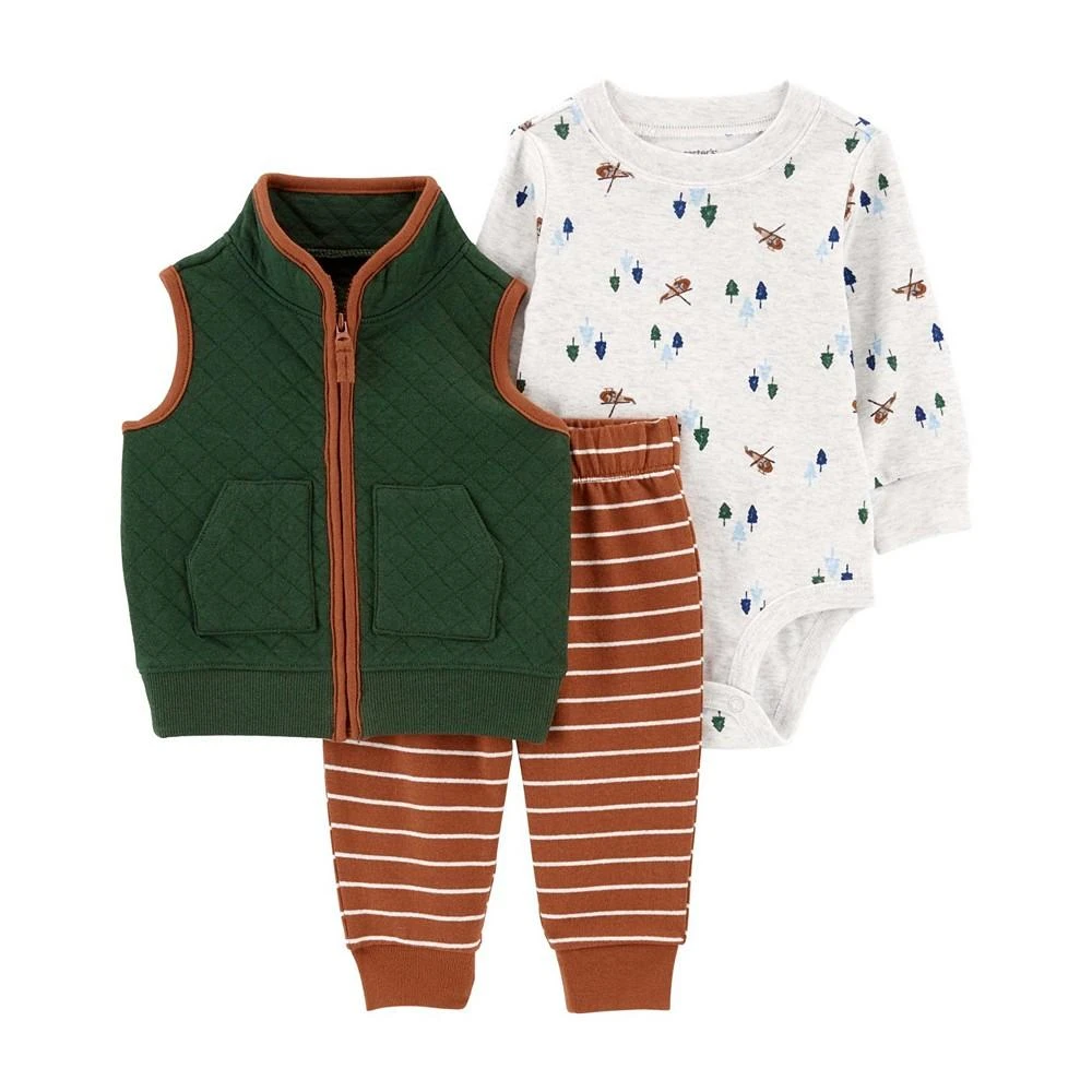 商品Carter's|Baby Boys Little Vest, Bodysuit and Pants, 3 Piece Set,价格¥122,第1张图片
