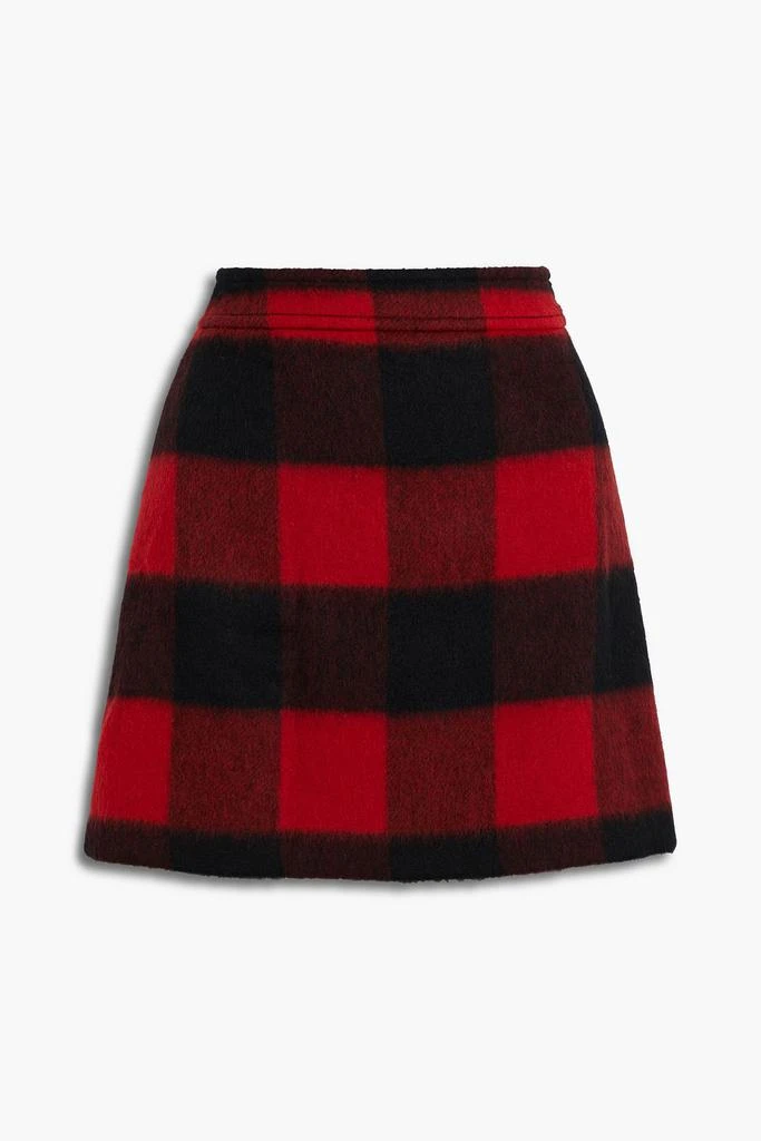 商品Ganni|Checked wool-blend felt mini skirt,价格¥732,第3张图片详细描述