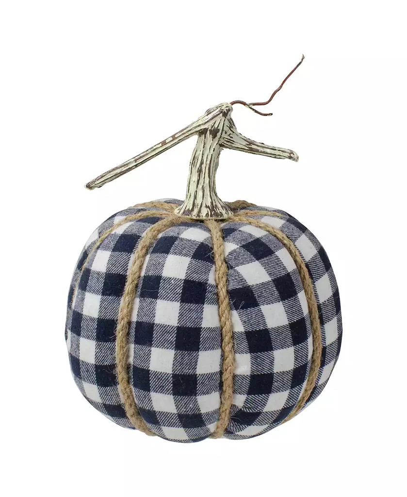 商品Northlight|Plaid Fall Harvest Tabletop Pumpkin,价格¥450,第1张图片