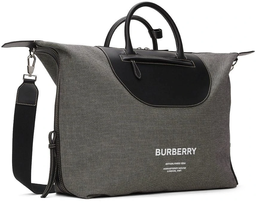 商品Burberry|灰色 Horseferry Print 托特包,价格¥16336,第2张图片详细描述