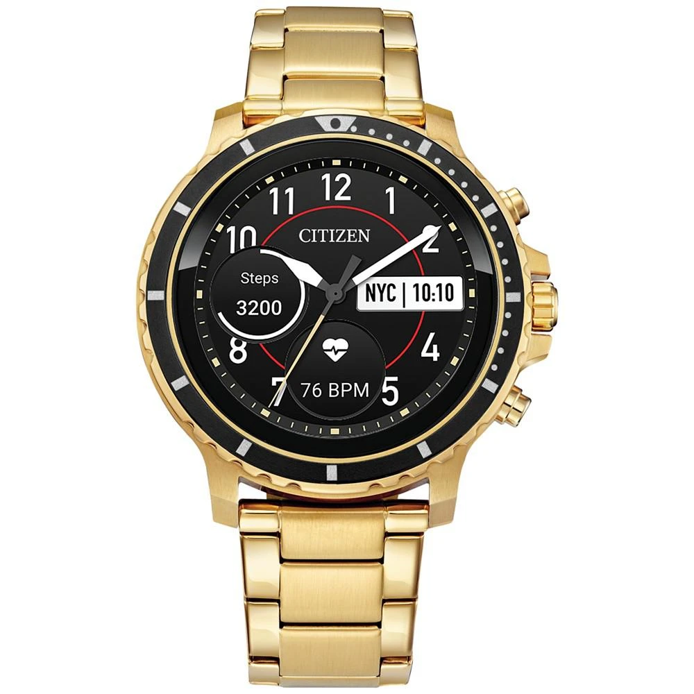 Men's CZ Smart HR Gold Tone Stainless Steel Bracelet Touchscreen Smart Watch 46mm 商品