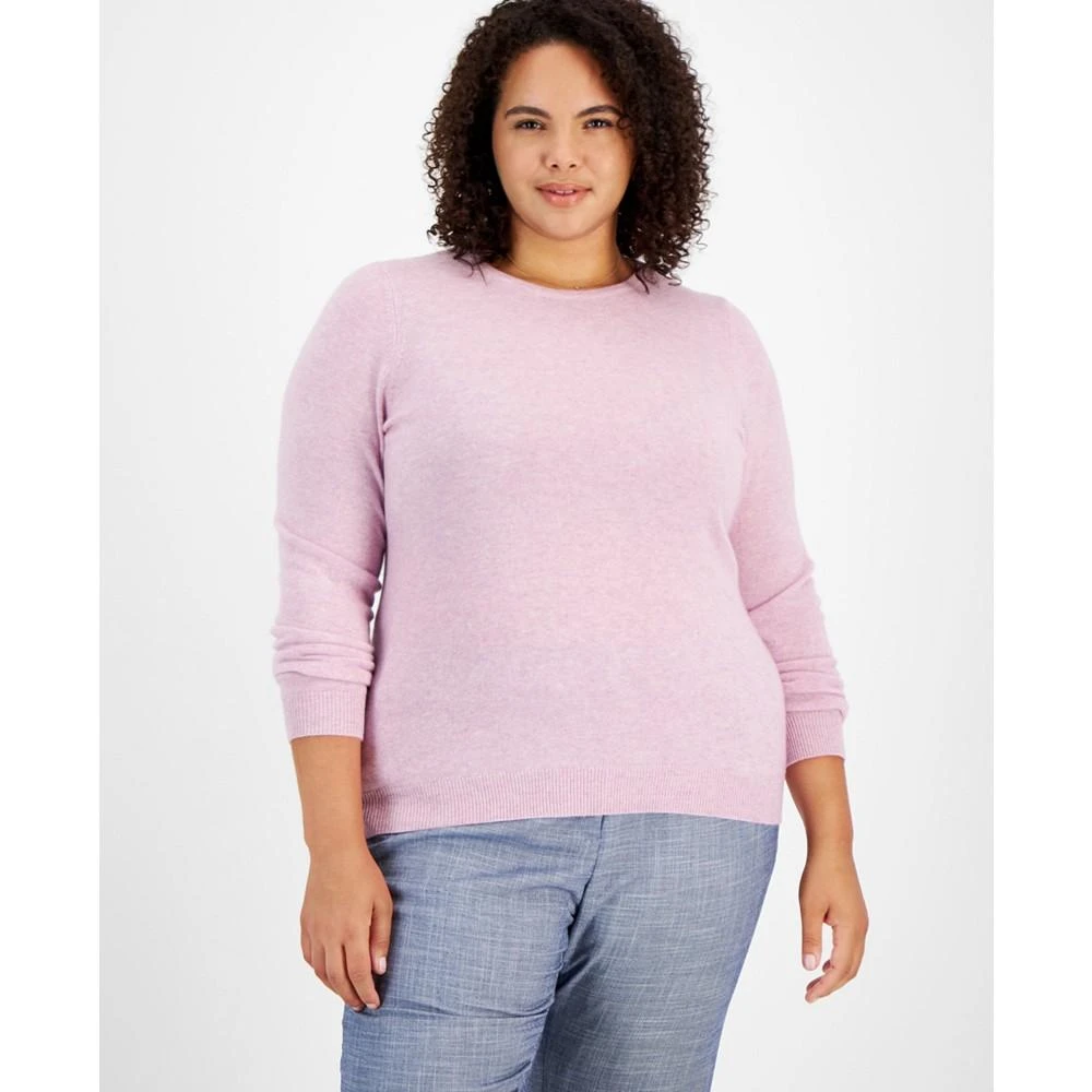 商品Charter Club|Plus Size Cashmere Wool Blend Crewneck Sweater, Created for Macy's,价格¥207,第1张图片