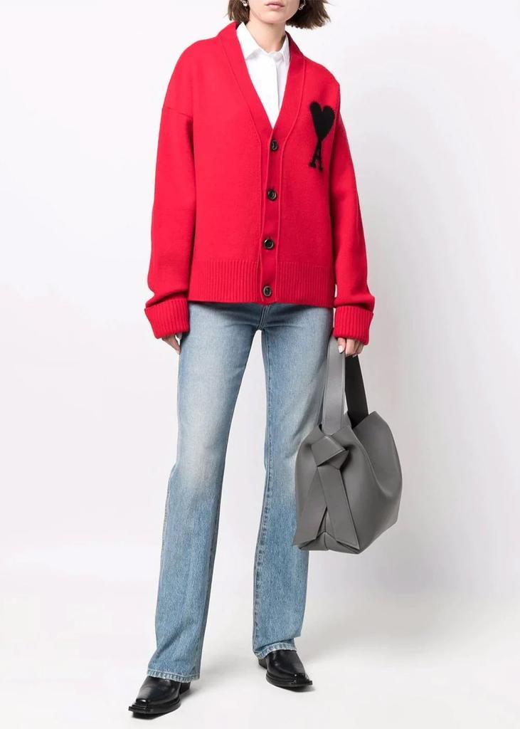 商品AMI|AMI Alexandre Mattiussi Red Ami De Coeur Cardigan,价格¥3473,第4张图片详细描述