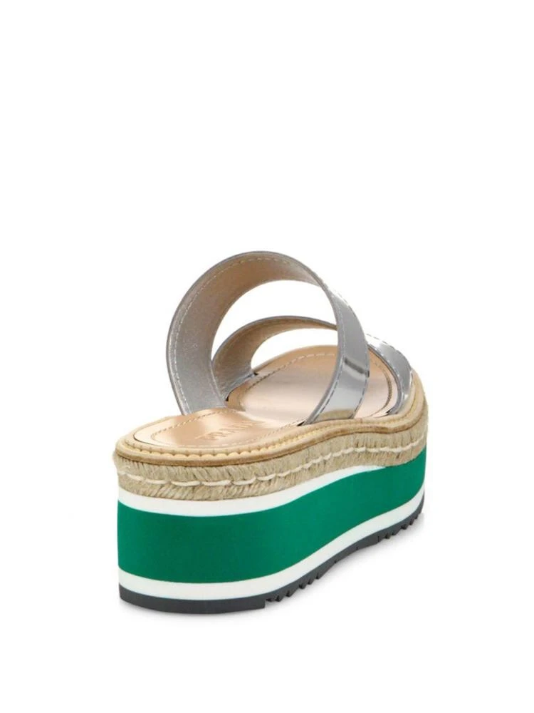 商品Prada|Metallic Leather Espadrille Platform Slides,价格¥2250,第2张图片详细描述