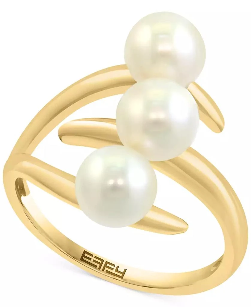 商品Effy|EFFY® Cultured Freshwater Pearl (6mm) Triple Row Statement Ring,价格¥10746,第1张图片