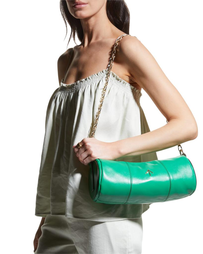 Cylinder Leather Chain Shoulder Bag商品第2张图片规格展示