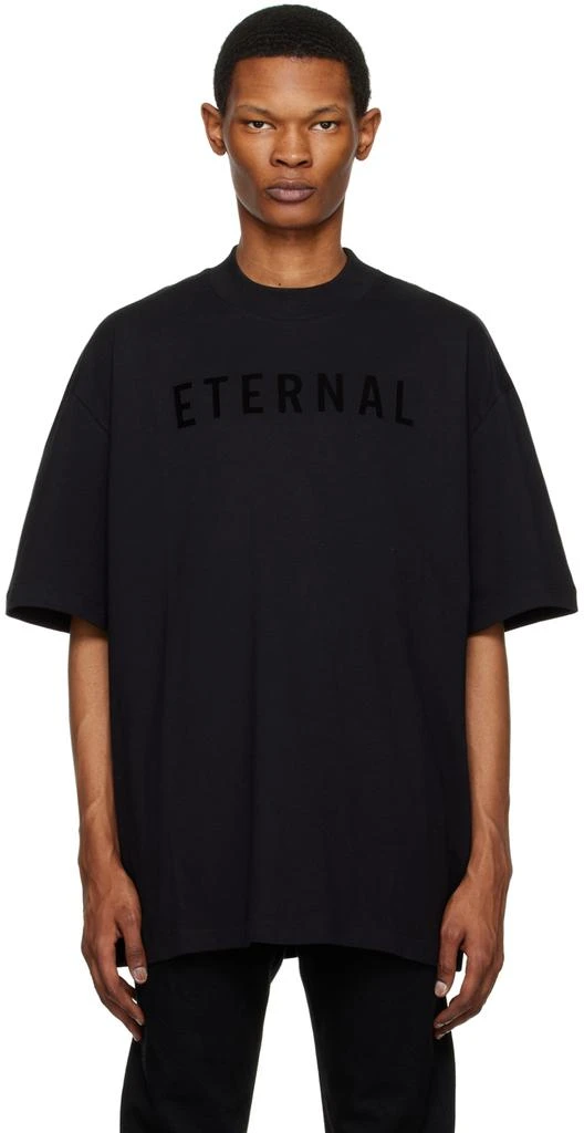 商品Fear of god|Black Flocked T-Shirt,价格¥1818,第1张图片