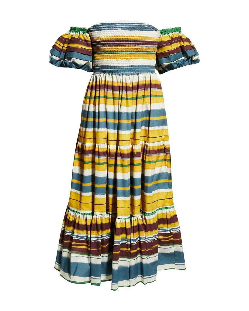 商品Autumn Adeigbo|Marise Striped Off-The-Shoulder Tiered Midi Dress,价格¥3433,第2张图片详细描述