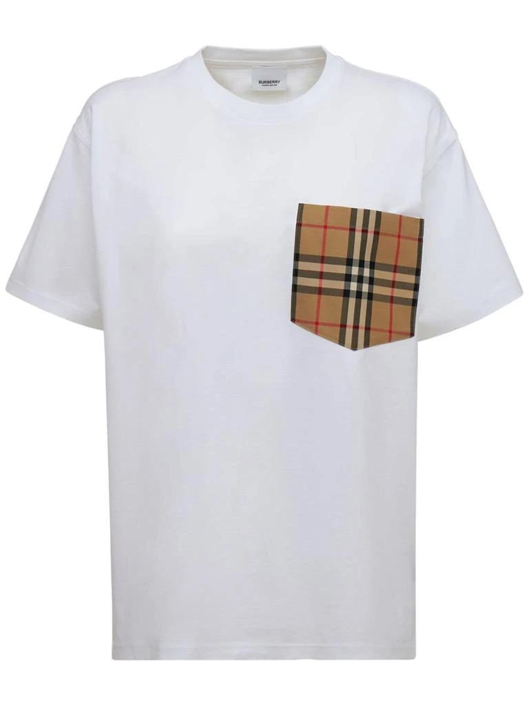 商品Burberry|Carri Cotton T-shirt W/ Check Pocket,价格¥3872,第1张图片