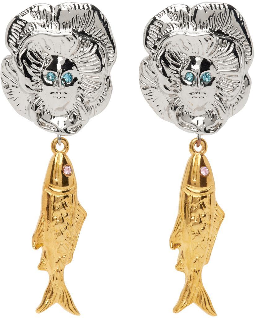 商品CHOPOVA LOWENA|Silver & Gold Lady Fish Earrings,价格¥1547,第1张图片