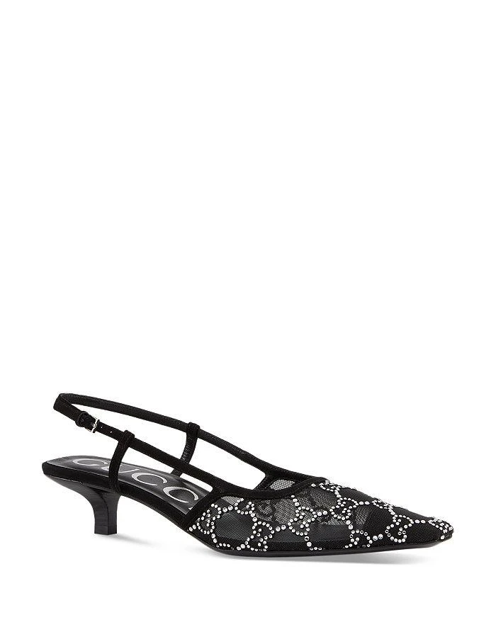 商品Gucci|Women's GG Pointed Toe Slingback Pumps,价格¥8876,第1张图片