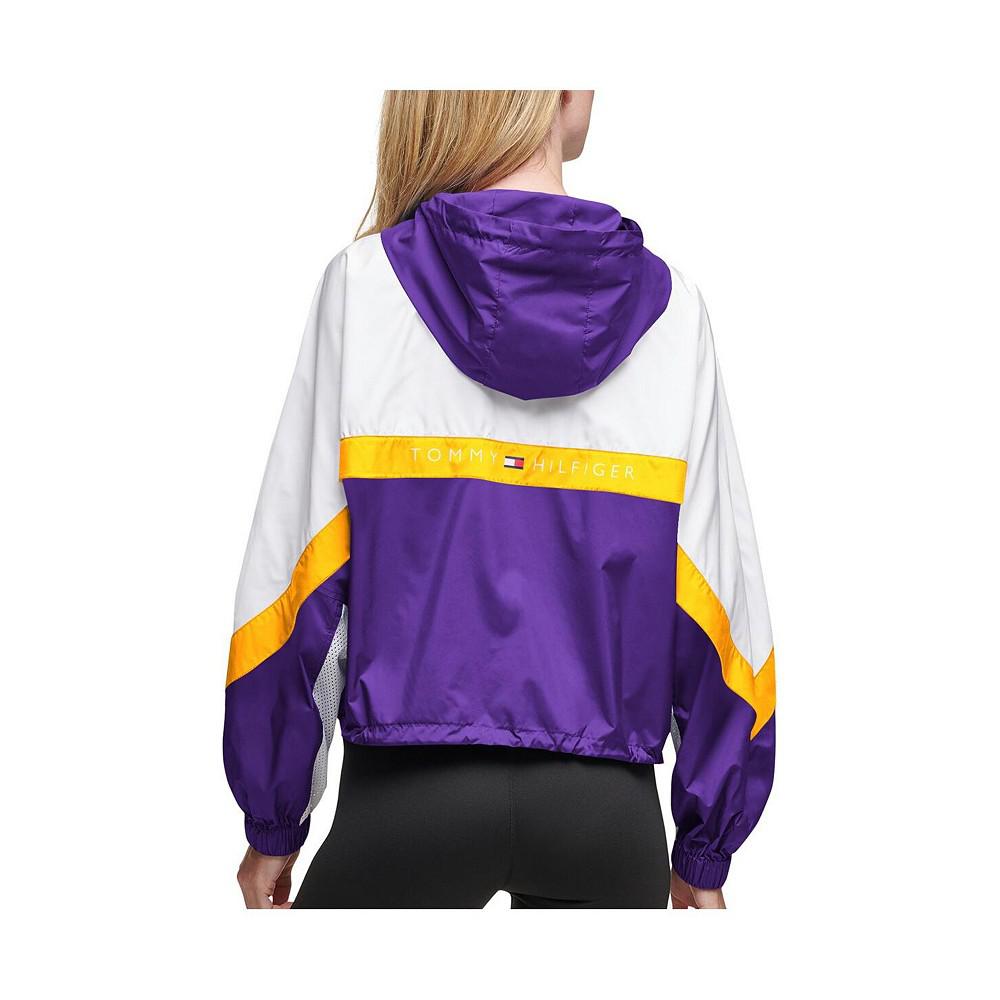 Women's White and Gold Minnesota Vikings Color Blocked Full-Zip Windbreaker Jacket商品第3张图片规格展示