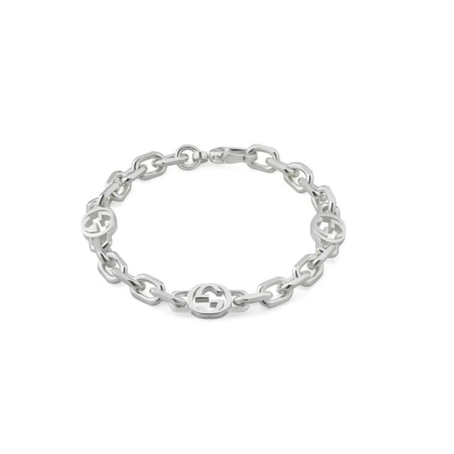 商品Gucci|Gucci Interlocking G Motif Sterling Silver Bracelet, Size 19 - Yba620798002,价格¥2230,第1张图片