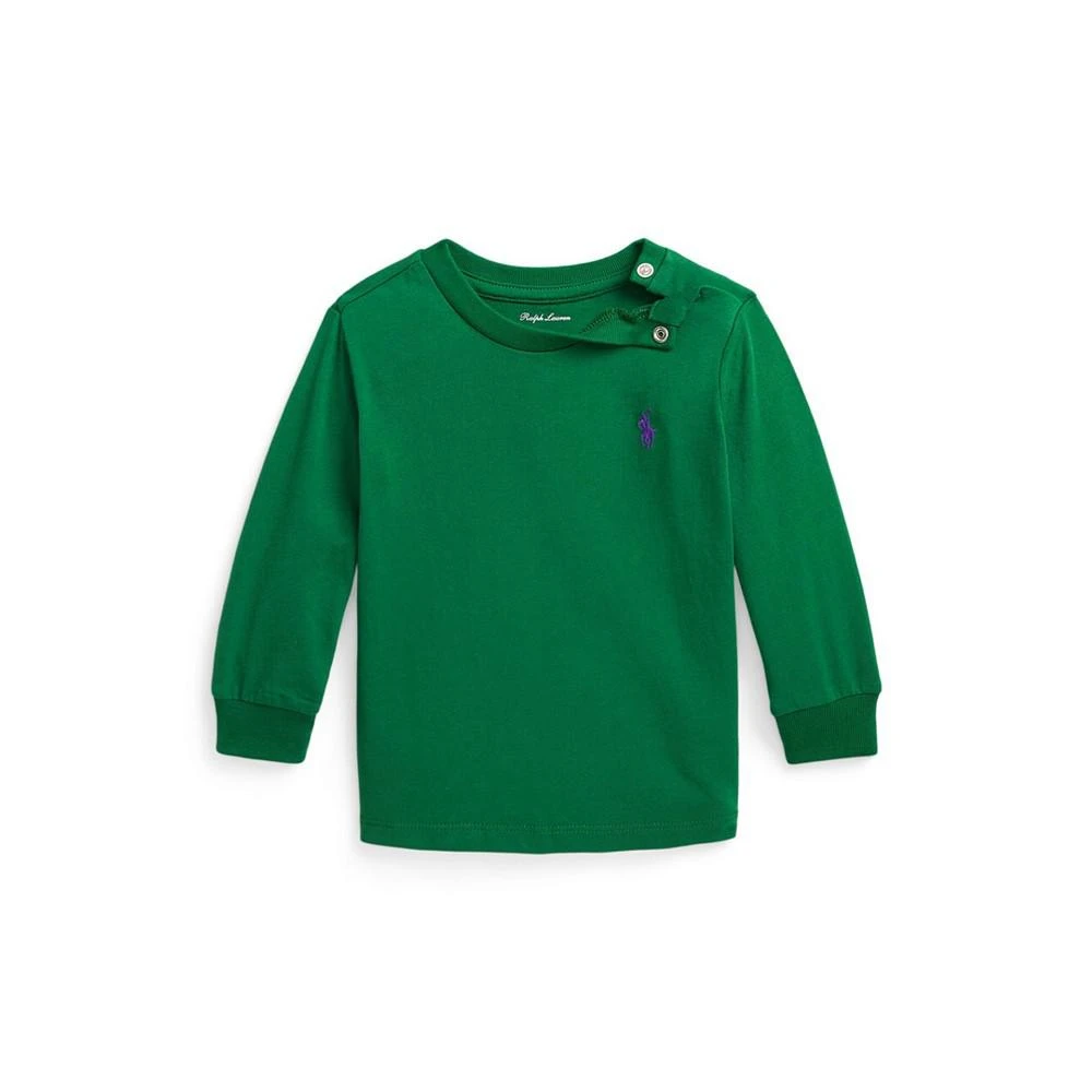 商品Ralph Lauren|Baby Boys Cotton Jersey Long Sleeve T Shirt,价格¥140,第1张图片