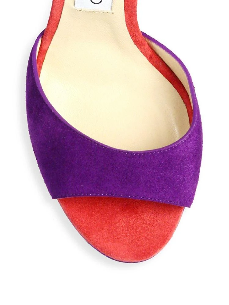 商品Jimmy Choo|Max 120 Multicolor Suede & Metallic Leather Ankle-Strap Platform Sandals,价格¥2835,第3张图片详细描述