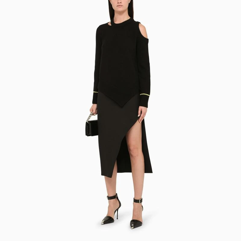 商品Alexander McQueen|Black cut-out asymmetric pullover,价格¥2085,第2张图片详细描述