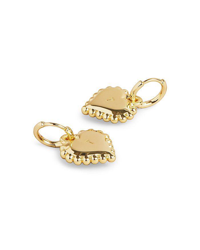商品Ted Baker London|Hailee Crystal Heart Charm Huggie Hoop Earrings in Gold Tone,价格¥273,第4张图片详细描述