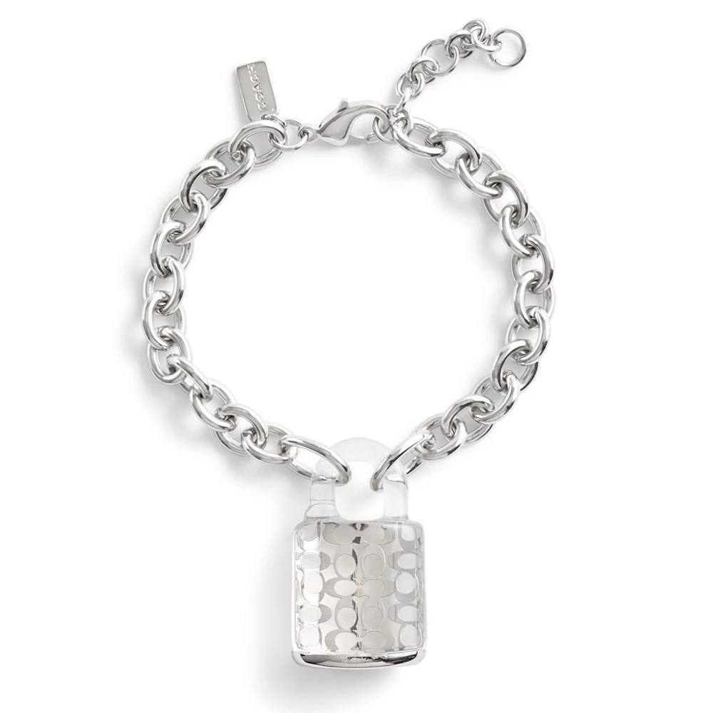 商品Coach|Clear Resin Signature Quilted Lucite Padlock Charm Bracelet,价格¥1066,第2张图片详细描述