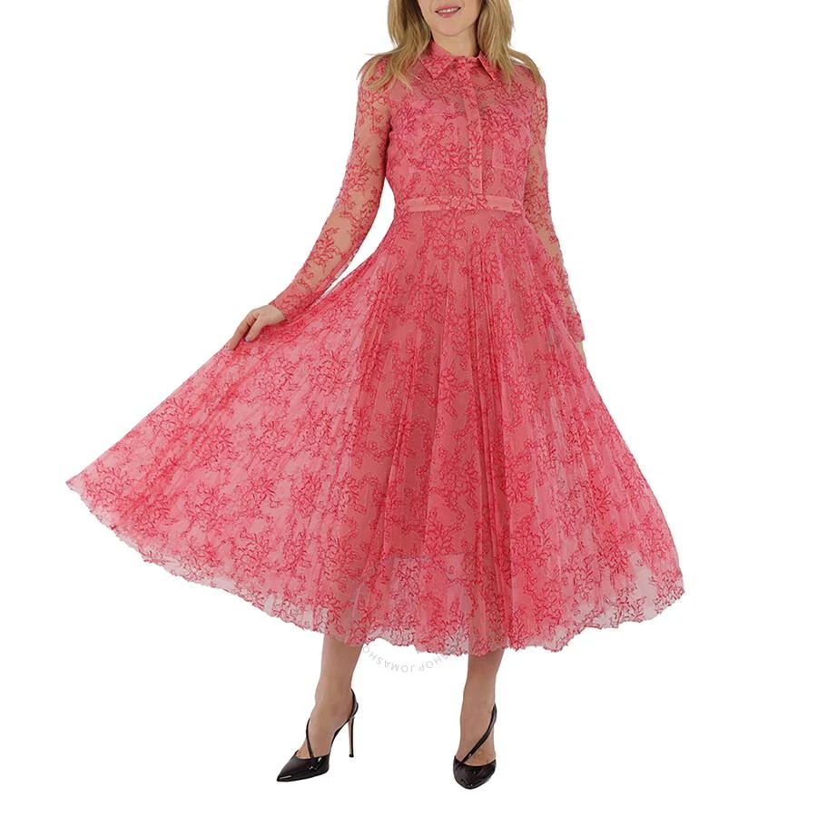 商品Burberry|Clementine Pleated Lace Shirt Dress In Pale Apricot / Coral,价格¥2588,第1张图片