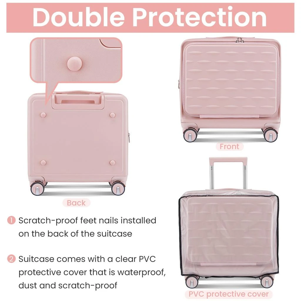 商品Streamdale Furniture|Streamdale 18" Carry On Luggage with Front Open Door &Laptop Interlayer,价格¥1165,第4张图片详细描述