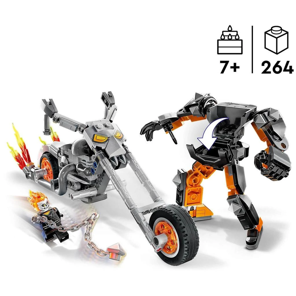 商品LEGO|LEGO Marvel Ghost Rider Mech & Bike Motorbike Toy (76245),价格¥328,第3张图片详细描述