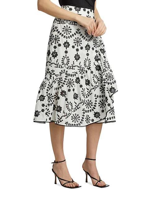 商品Tahari|Embroidered Midi-Skirt,价格¥1439,第6张图片详细描述