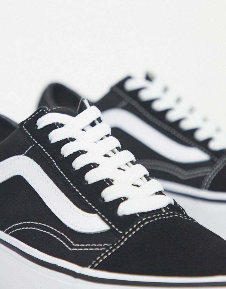 Vans Old Skool platform trainers in black and white商品第3张图片规格展示