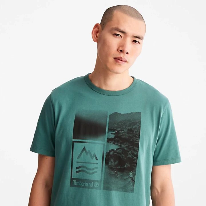 商品Timberland|Mountains-to-Rivers Print T-Shirt for Men in Green,价格¥162,第5张图片详细描述