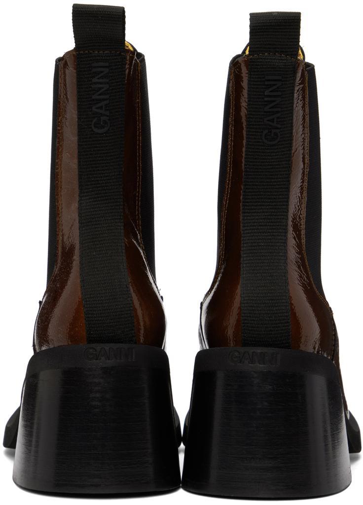 商品Ganni|Brown Heeled Chelsea Boots,价格¥3335,第4张图片详细描述