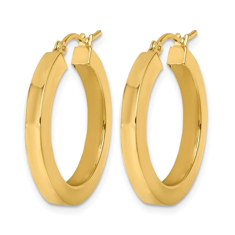 商品Diamond2Deal|14k Gold 3mm Square Shape Tube Hoop Earrings,价格¥4801,第2张图片详细描述