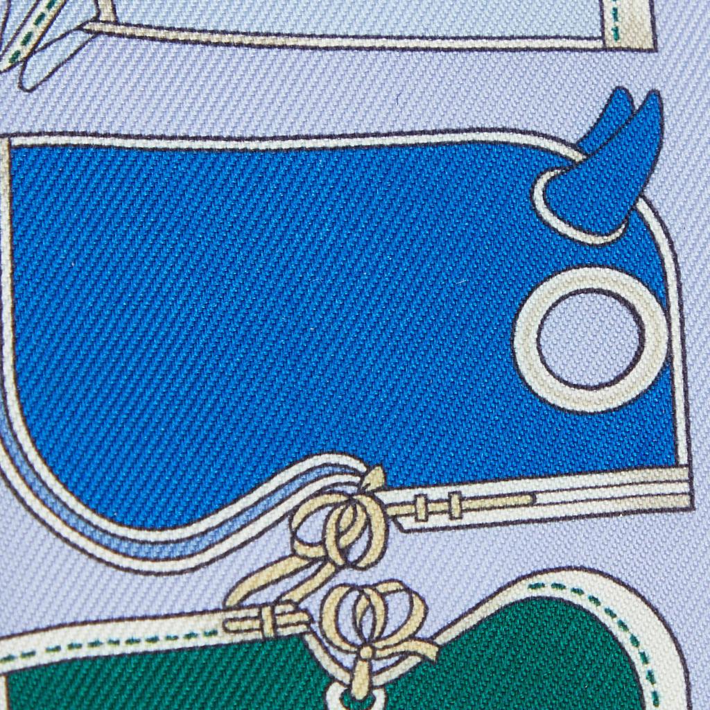 Hermes Blue Camails Silk Twilly Scarf商品第3张图片规格展示