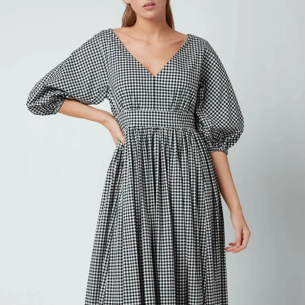 商品Kate Spade|Kate Spade New York Women's Mini Gingham Bodega Midi Dress - Black,价格¥572,第3张图片详细描述