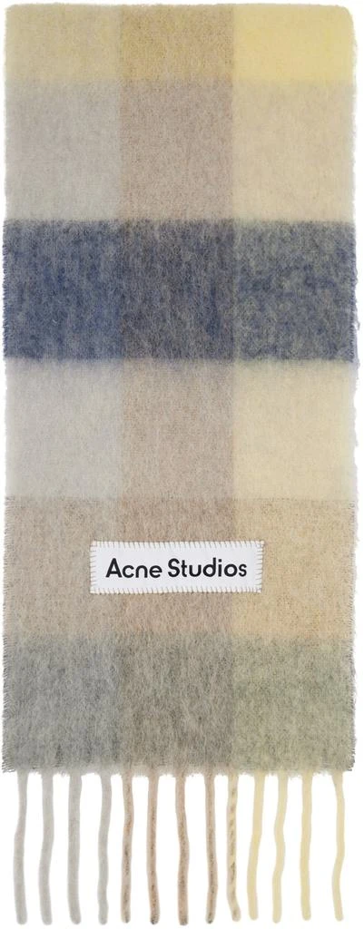 商品Acne Studios|Beige & Gray Mohair Checked Scarf,价格¥2386,第1张图片