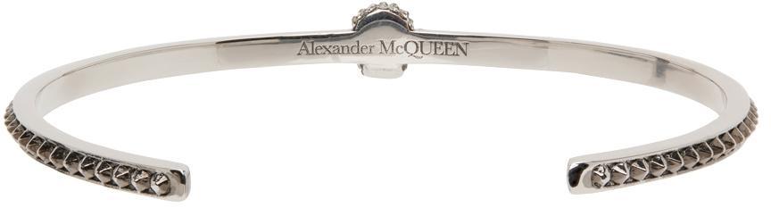 商品Alexander McQueen|Silver Skull Cuff Bracelet,价格¥3296,第6张图片详细描述