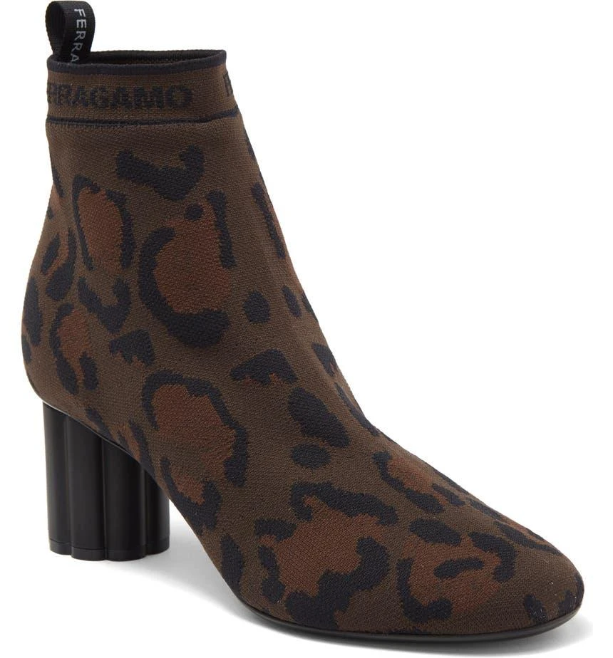 商品Salvatore Ferragamo|Leopard Sock Bootie,价格¥4088,第1张图片