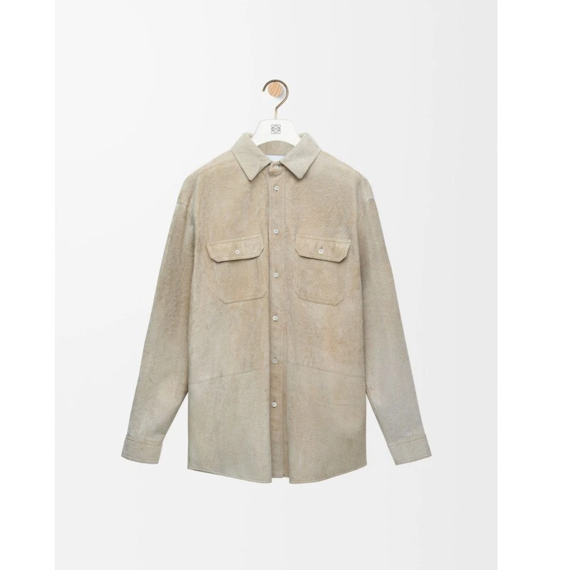 商品Loewe|【预售3-5天】LOEWE/罗意威 男士白色绒面革夹克,价格¥32059,第1张图片