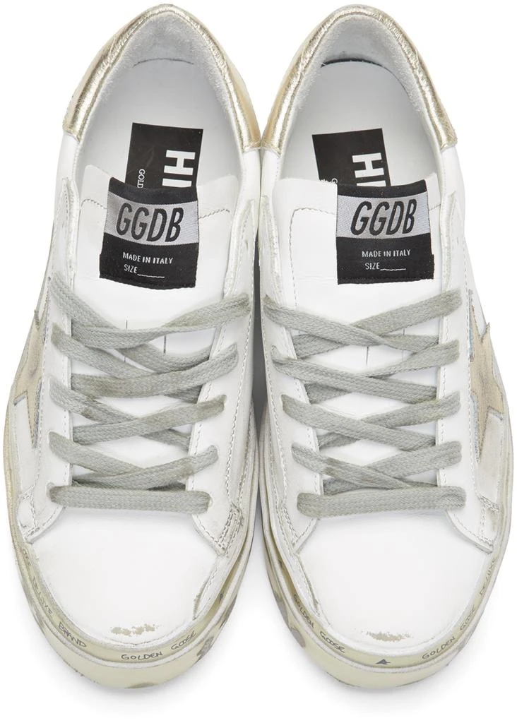 商品Golden Goose|White & Gold Hi Star Sneakers 运动鞋,价格¥4315,第5张图片详细描述