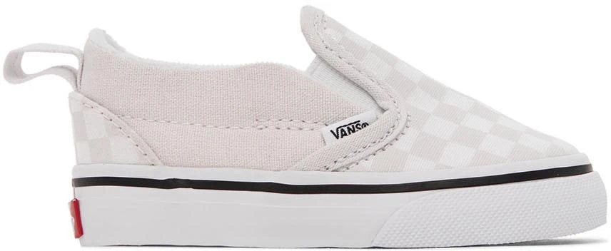 商品Vans|Baby Beige & White Checkerboard Slip-On V Sneakers,价格¥338,第1张图片