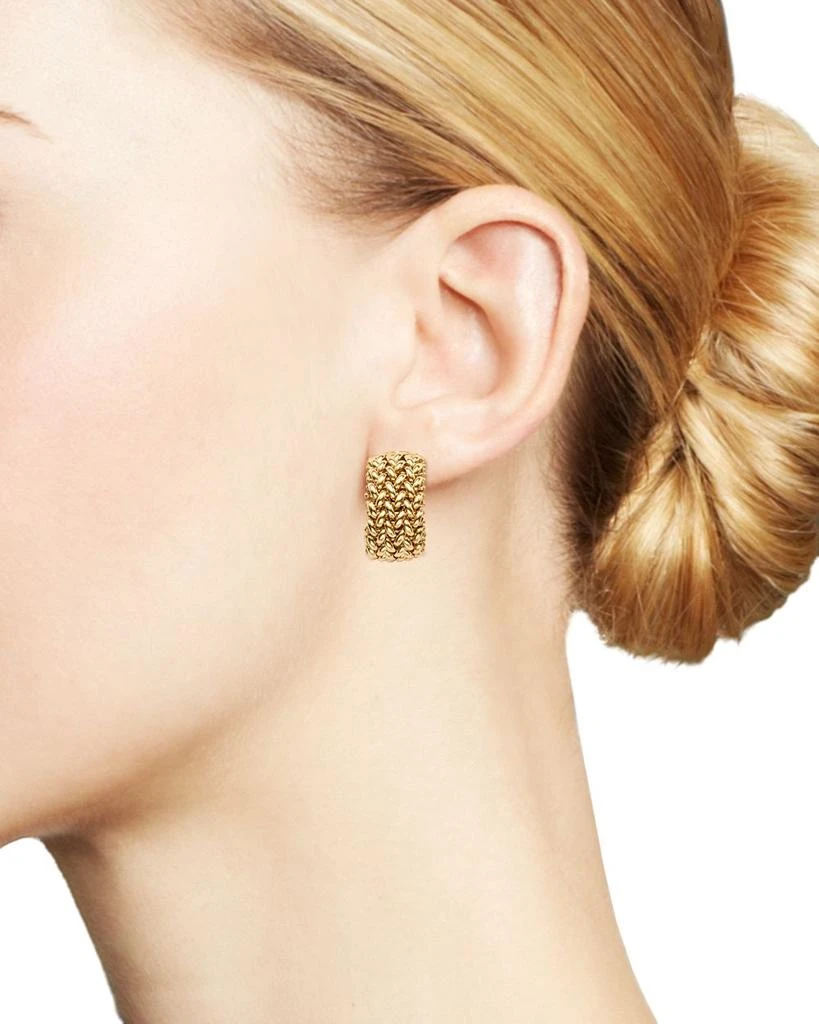 14K Yellow Gold Woven Hoop Earrings 商品