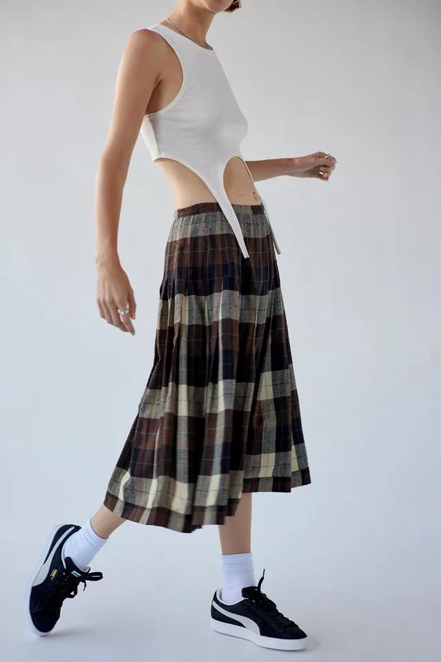 Urban Renewal Vintage Plaid Pleated Maxi Skirt商品第5张图片规格展示