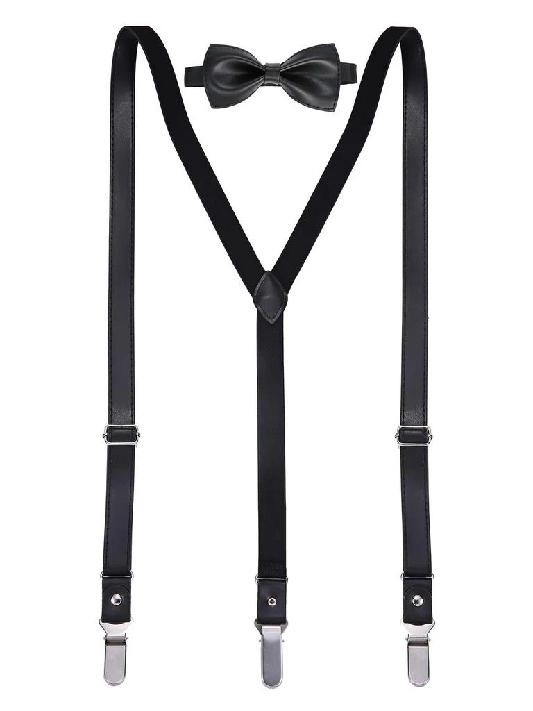 商品Mio Marino|Leather Y-Back Suspenders and Bow Tie Set,价格¥197,第2张图片详细描述