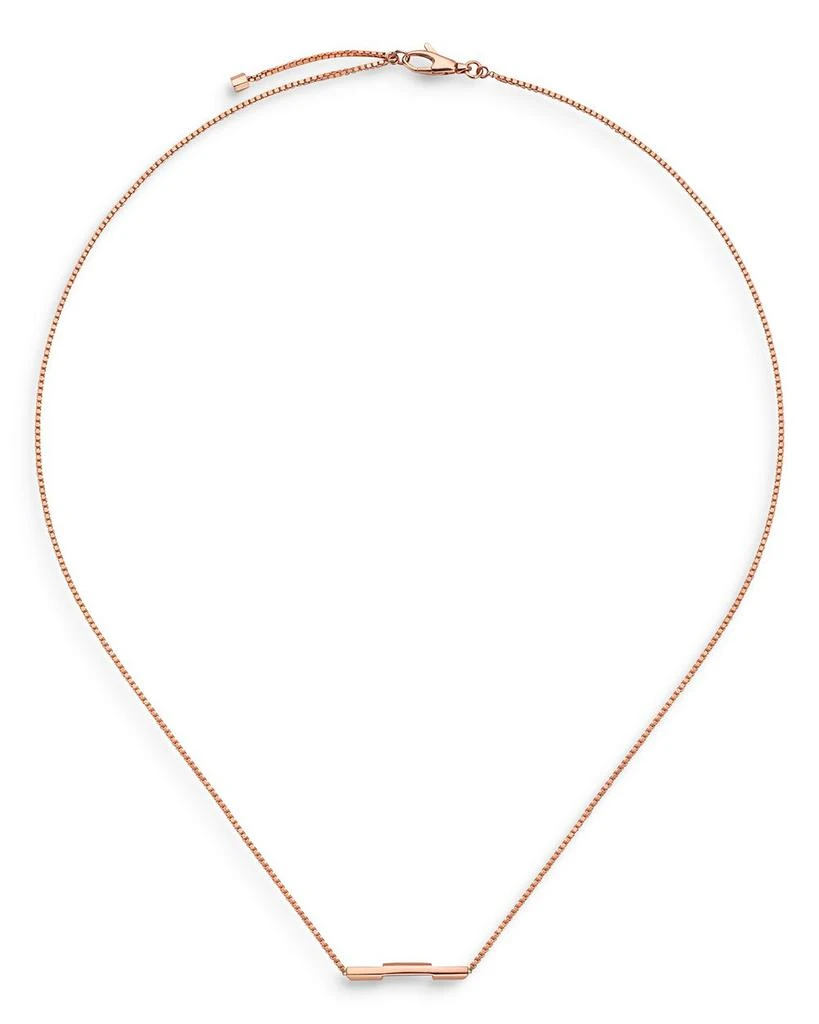 18K Rose Gold Link To Love Bar Necklace, 17.7" 商品