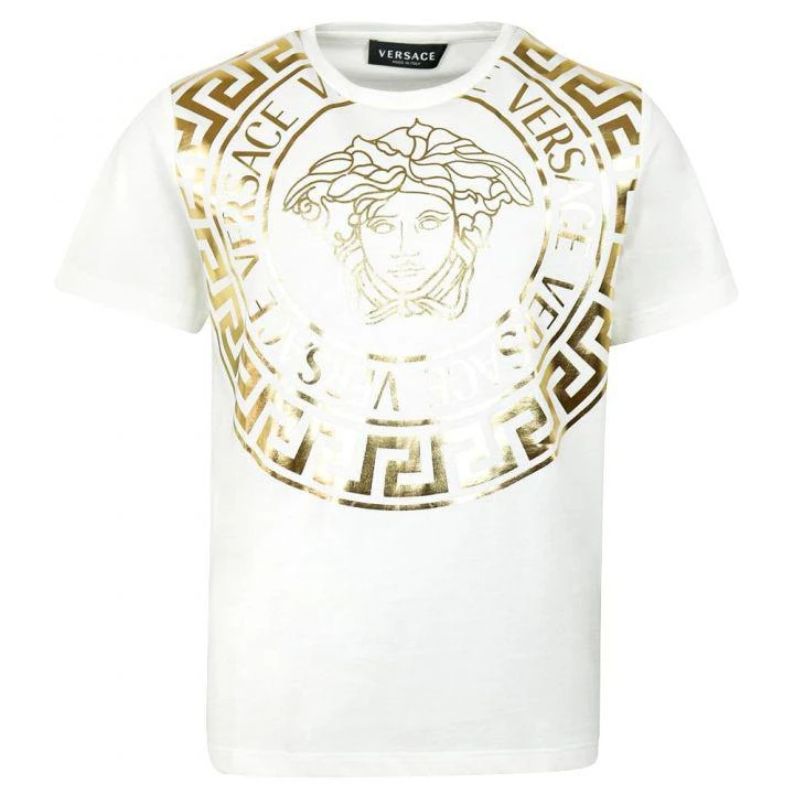 商品Versace|White & Gold Large Medusa T Shirt,价格¥451,第1张图片