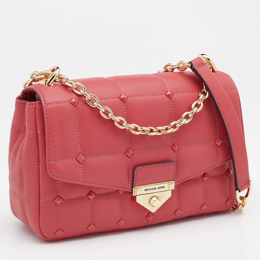 商品Michael Kors|MICHAEL Michael Kors Pink Quilted Leather Large Soho Shoulder Bag,价格¥2697,第3张图片详细描述