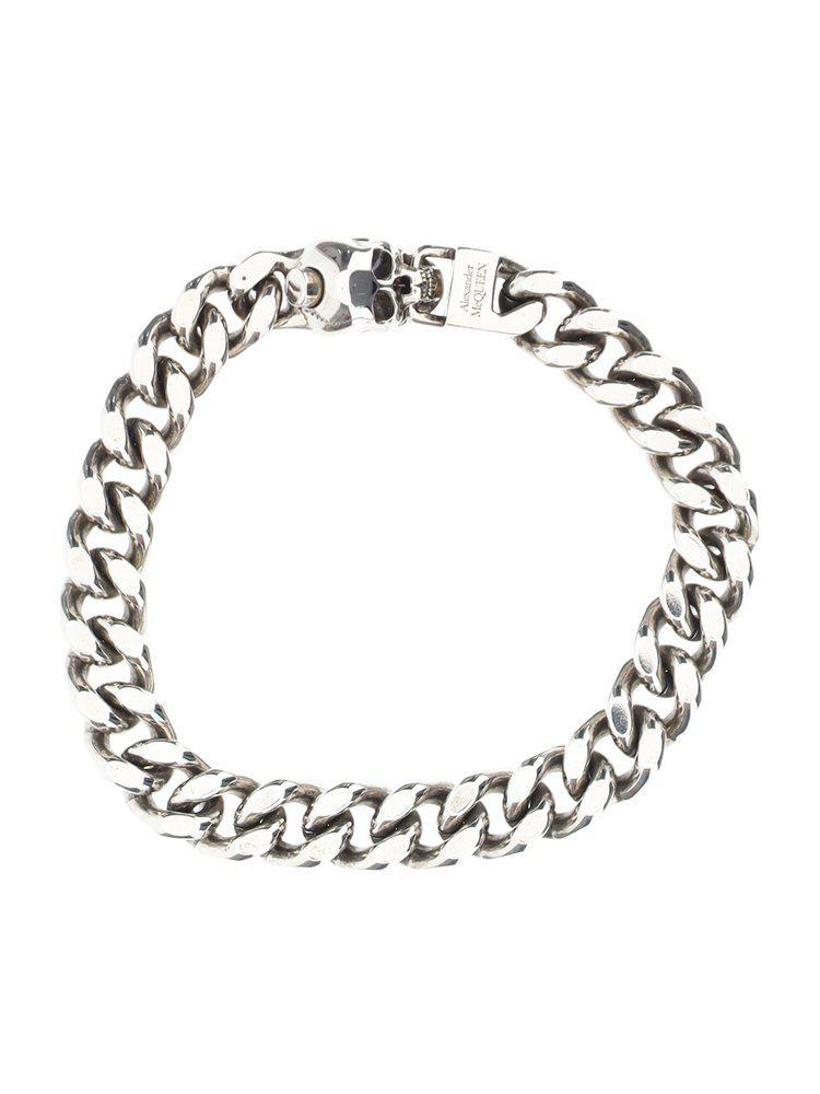 商品Alexander McQueen|Alexander McQueen Skull Charm Chain Linked Bracelet,价格¥1985,第1张图片