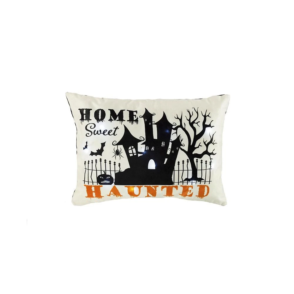 商品Lush Décor|Sweet Haunted Home LED Halloween Decorative Pillow, 13" x 18",价格¥596,第1张图片