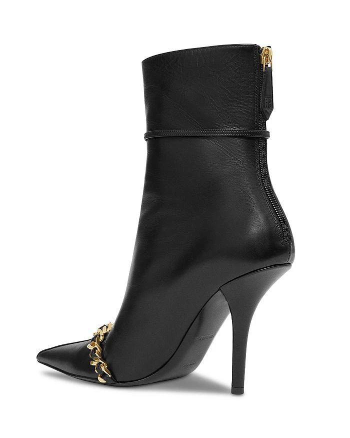 商品Burberry|Women's Andrea Pointed Toe Chain Trim High Heel Booties,价格¥13397,第5张图片详细描述