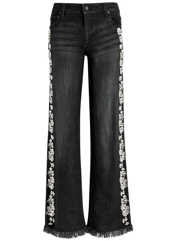 商品Alice + Olivia|Roxie embellished straight-leg jeans,价格¥7002,第1张图片